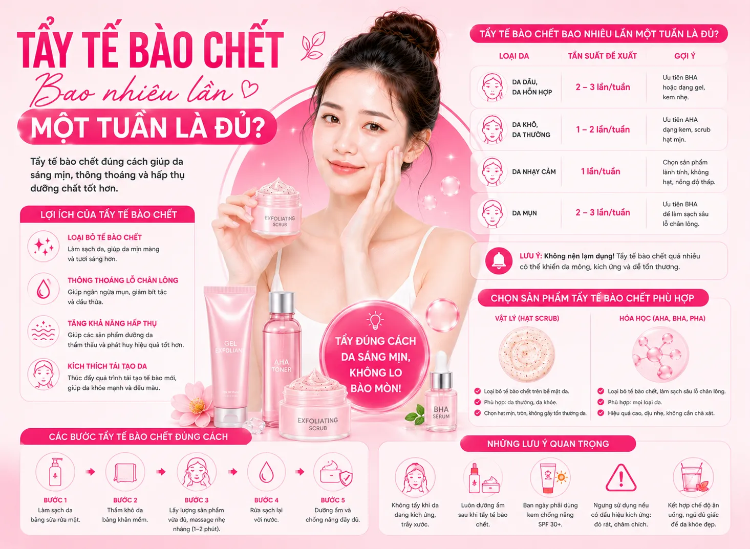 Tẩy Tế Bào Chết Bao Nhiêu Lần Một Tuần Là Đủ?