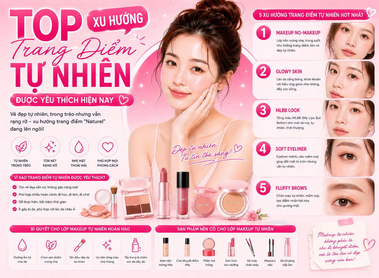 Top Xu Hướng Trang Điểm Tự Nhiên Được Yêu Thích Hiện Nay